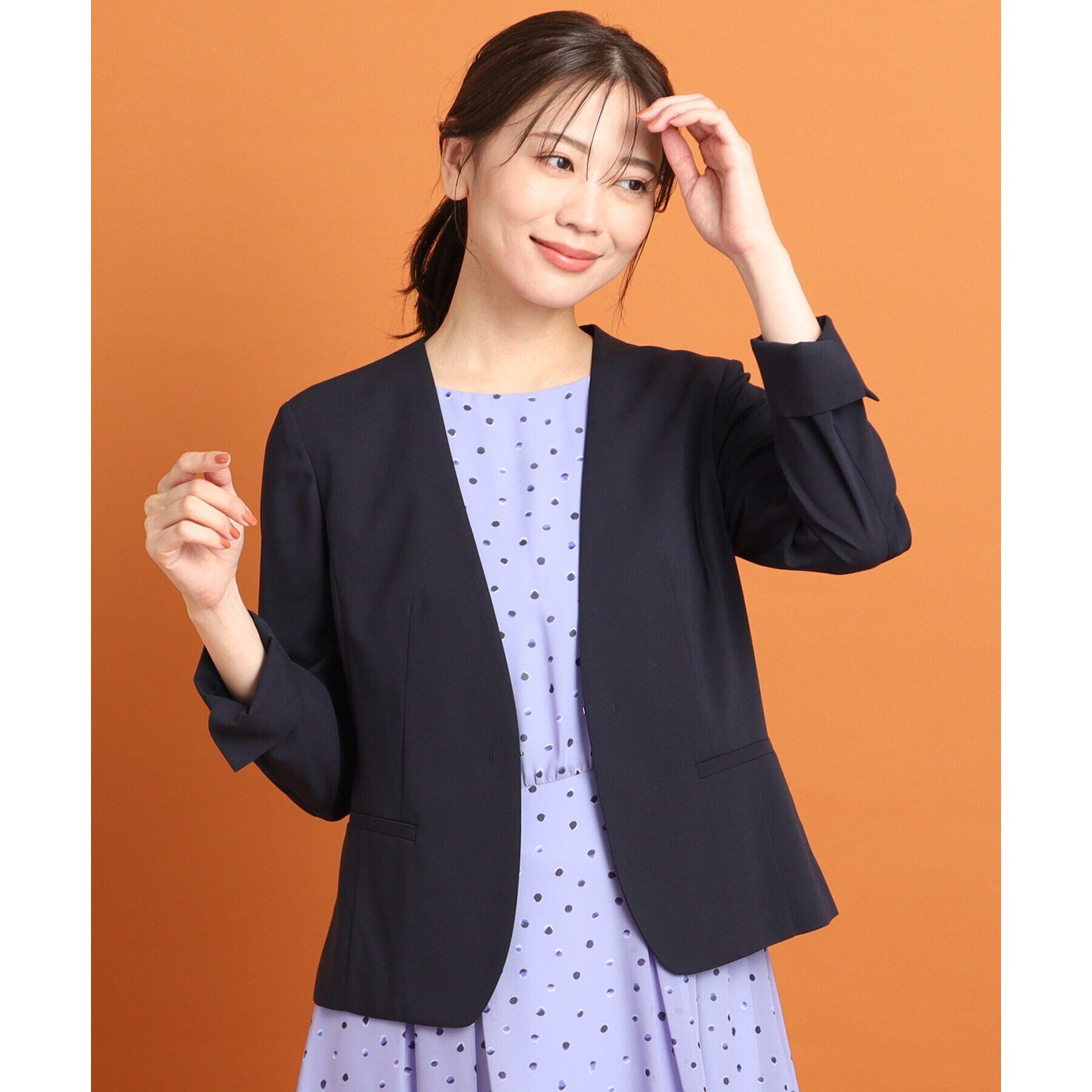 Reflect「【SALE／夏に快適！／接触冷感／洗える／セットアップ可能】ノーカラージャケット」|ノーカラージャケット|