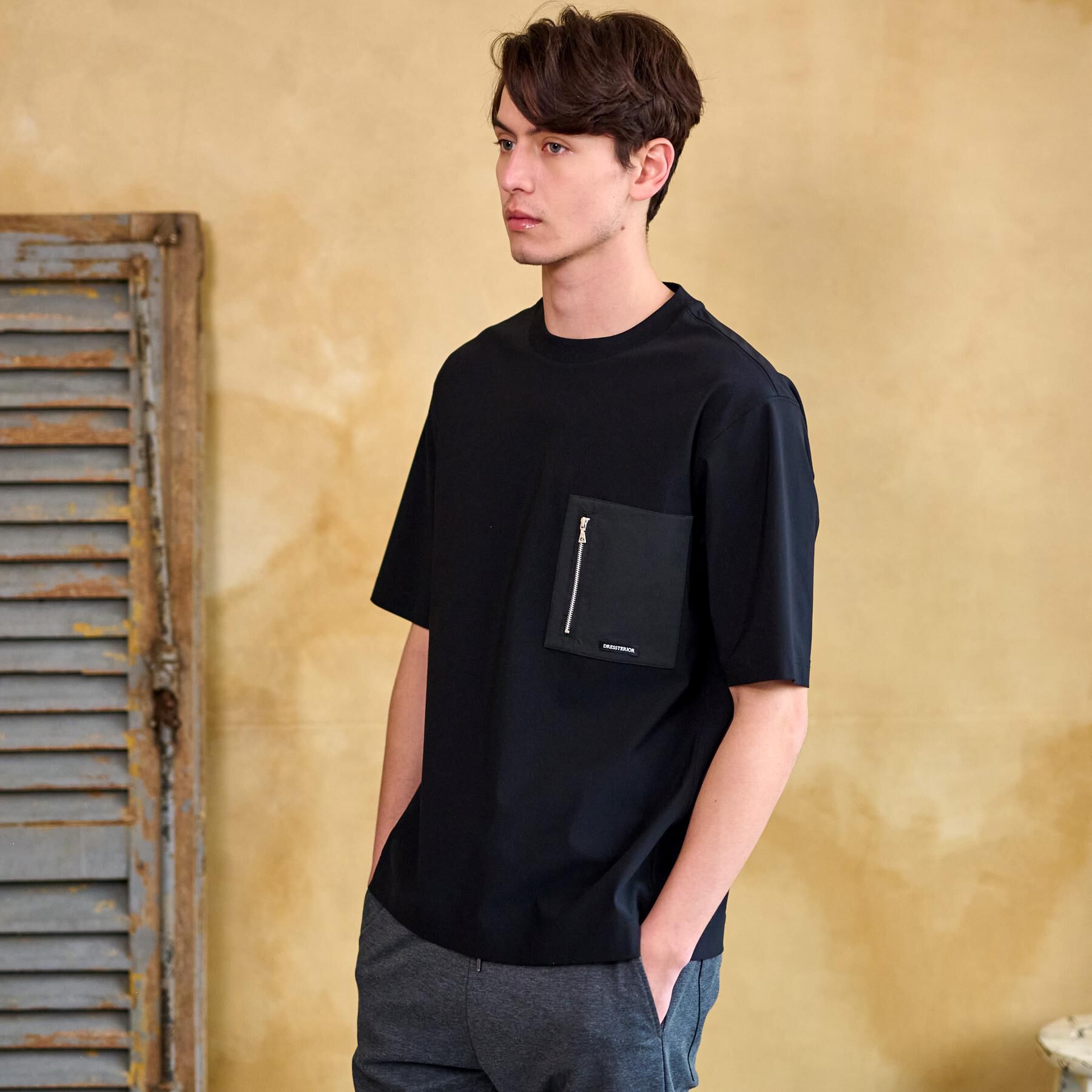 DRESSTERIOR「【接触冷感】ハイストレッチ トリコットポケットTシャツ」|Tシャツ・カットソー|