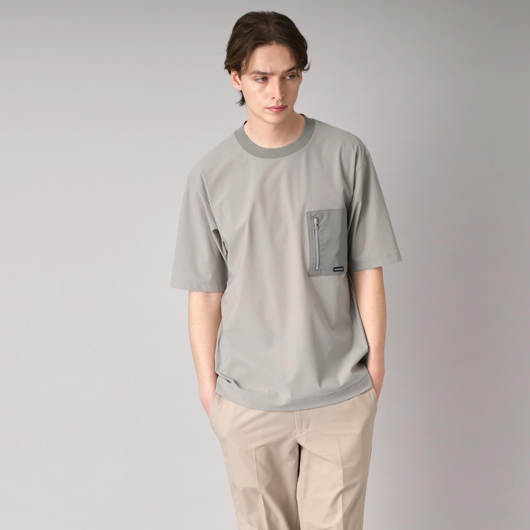DRESSTERIOR「【接触冷感】ハイストレッチ トリコットポケットTシャツ」|Tシャツ・カットソー|