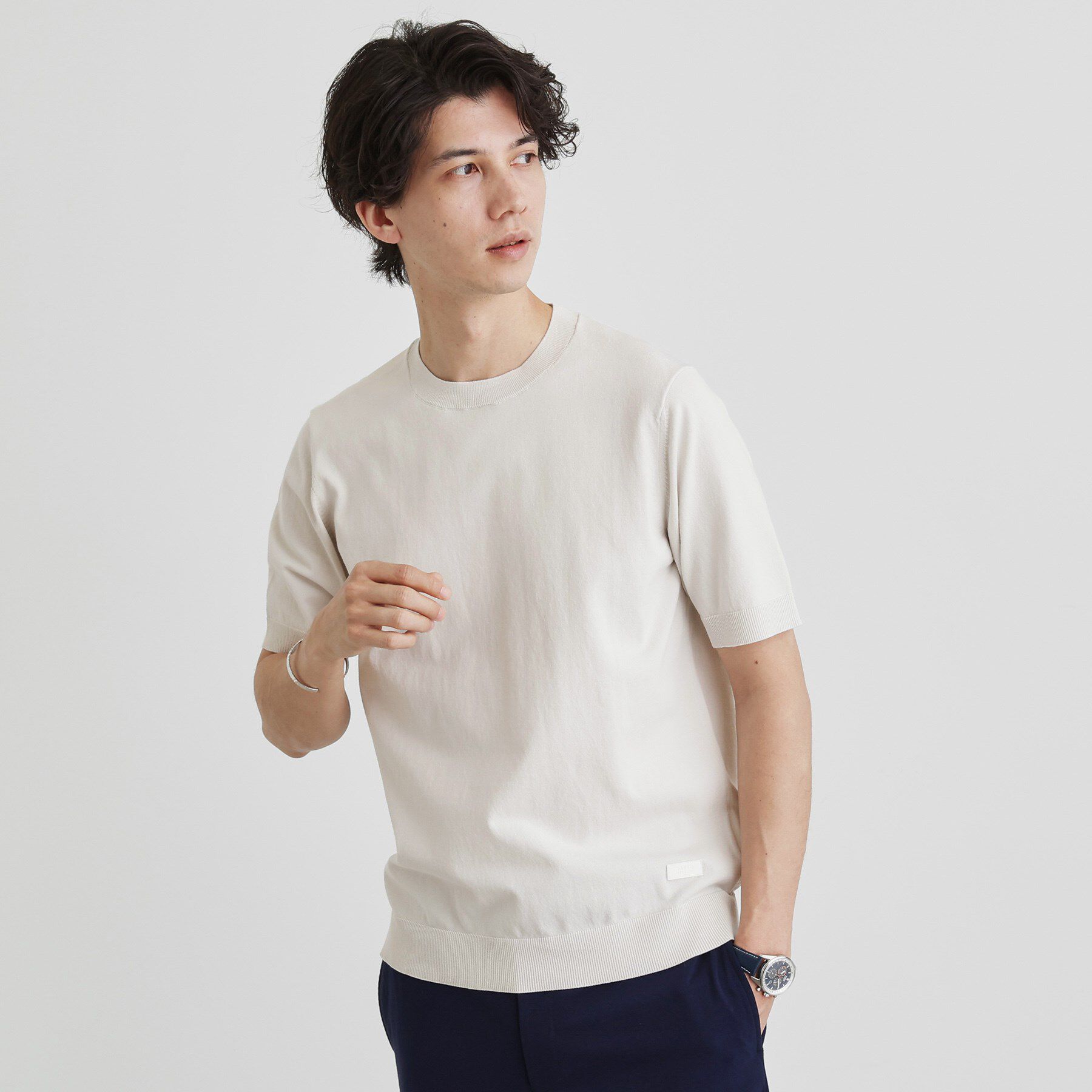 TAKEO KIKUCHI「テーラードニット プルオーバー」|Tシャツ・カットソー|ライトグレー(011