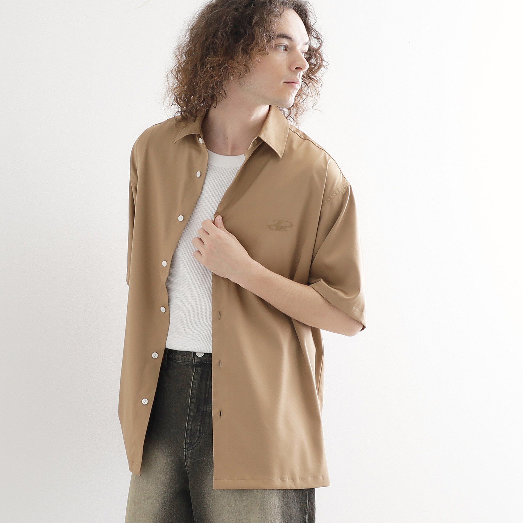 tk.TAKEO KIKUCHI「メタルプリントシャツ」|シャツ・ブラウス|モカブラウン(042