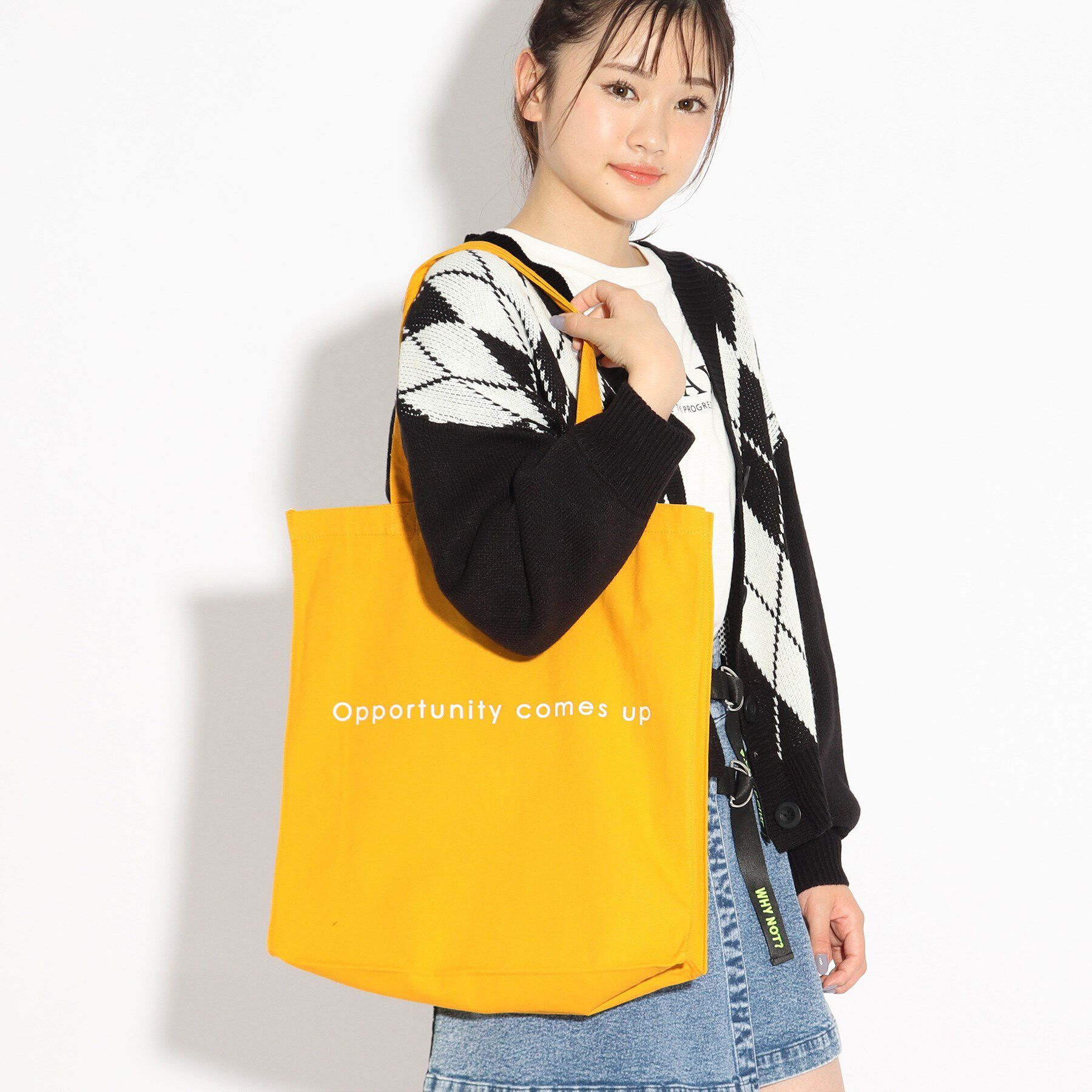 PINK-latte「カラバリビッグトート」|トートバッグ|ｲｴﾛｰ(032)