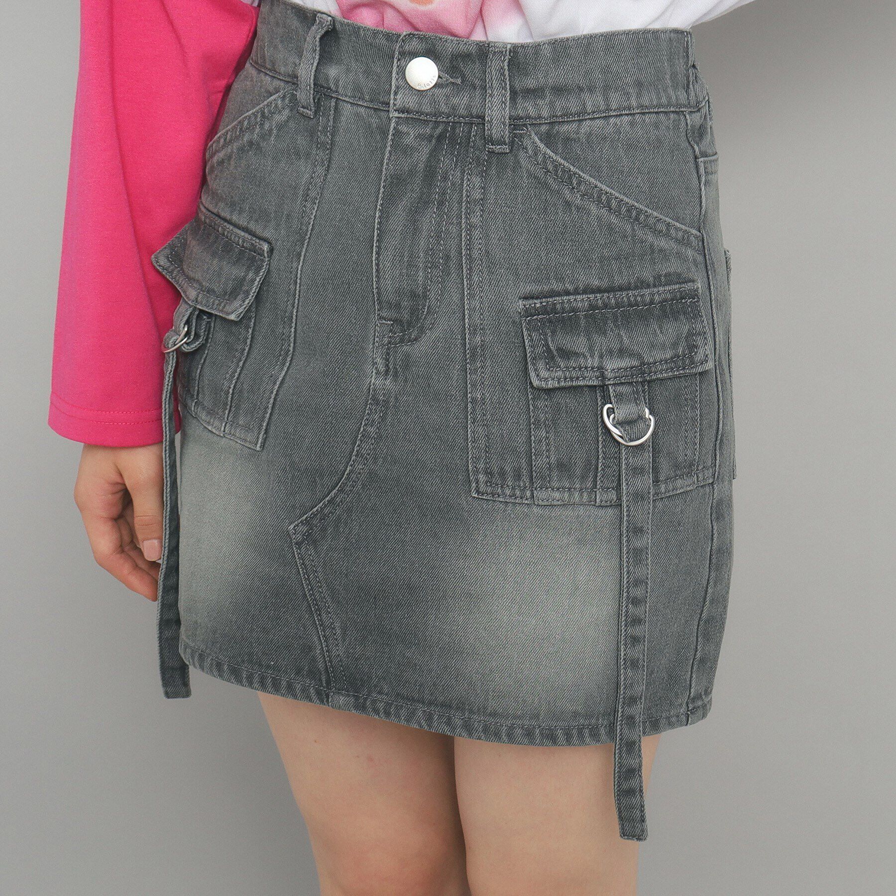 PINK-latte「【インナー付き】デニムカーゴスカート」|スカート|
