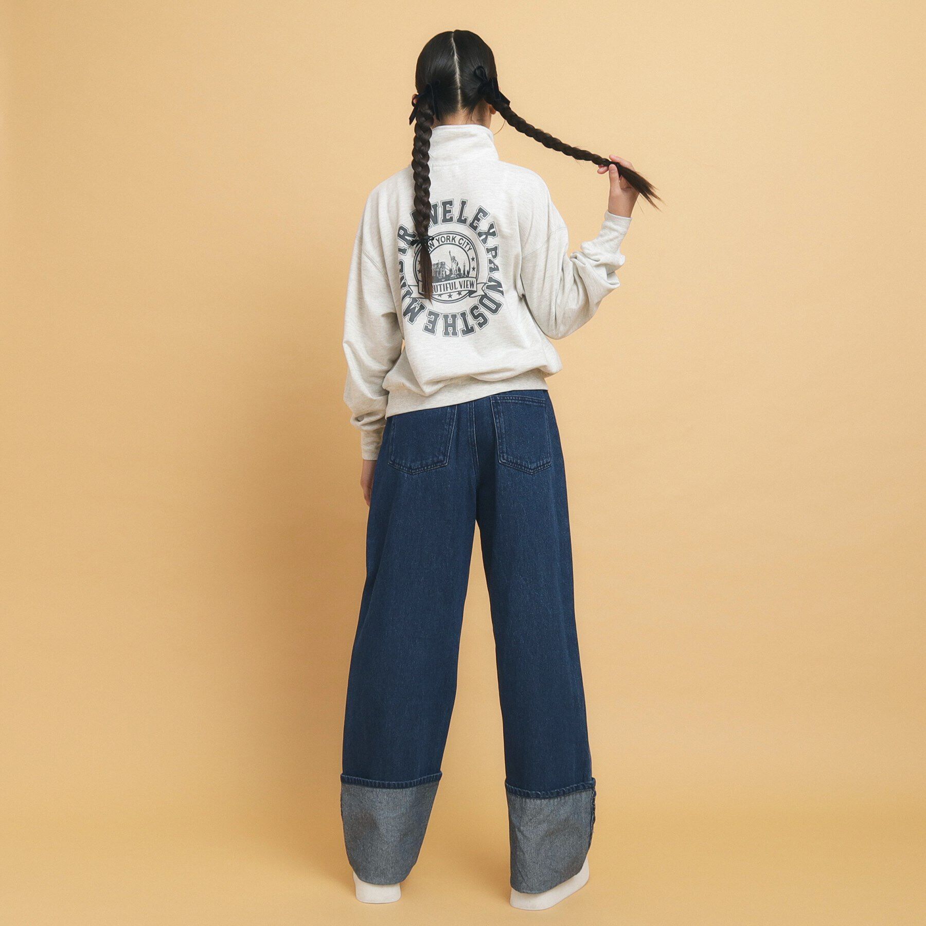 PINK-latte「【130cmあり】ハーフジッププルオーバー」|Tシャツ・カットソー|