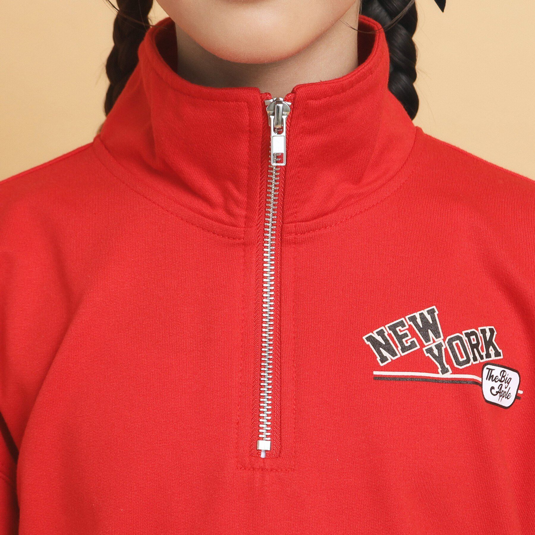 PINK-latte「【130cmあり】ハーフジッププルオーバー」|Tシャツ・カットソー|