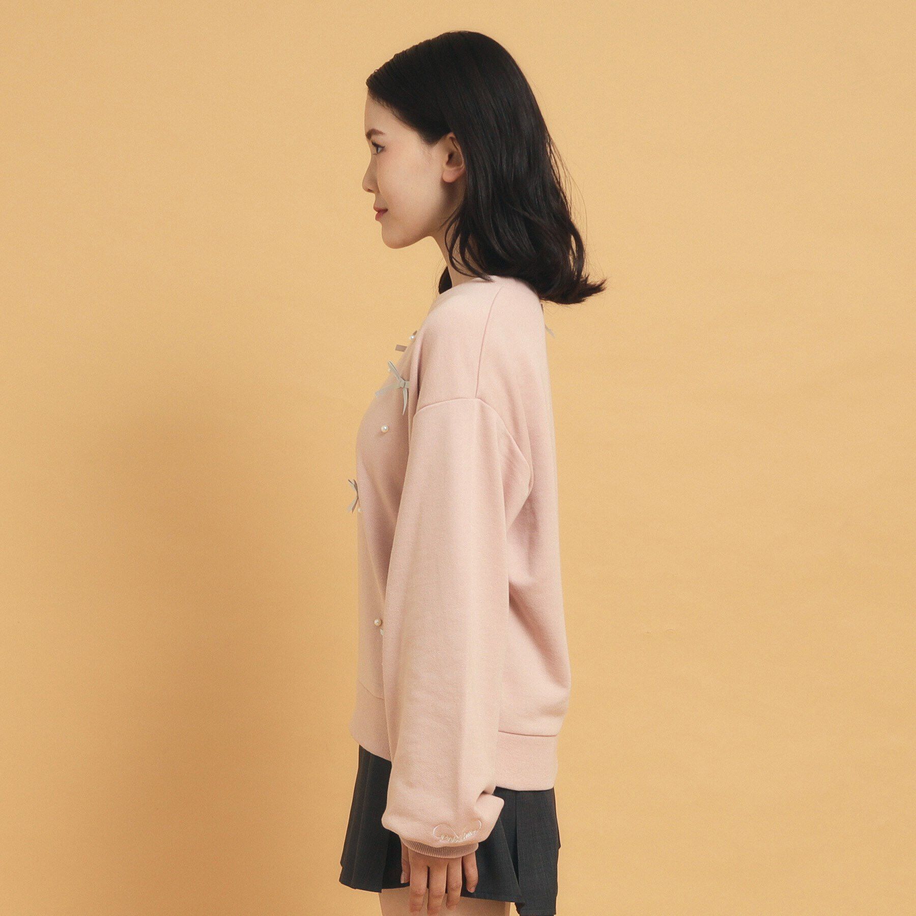 PINK-latte「毎日着たい！リボンパール裏毛」|Tシャツ・カットソー|