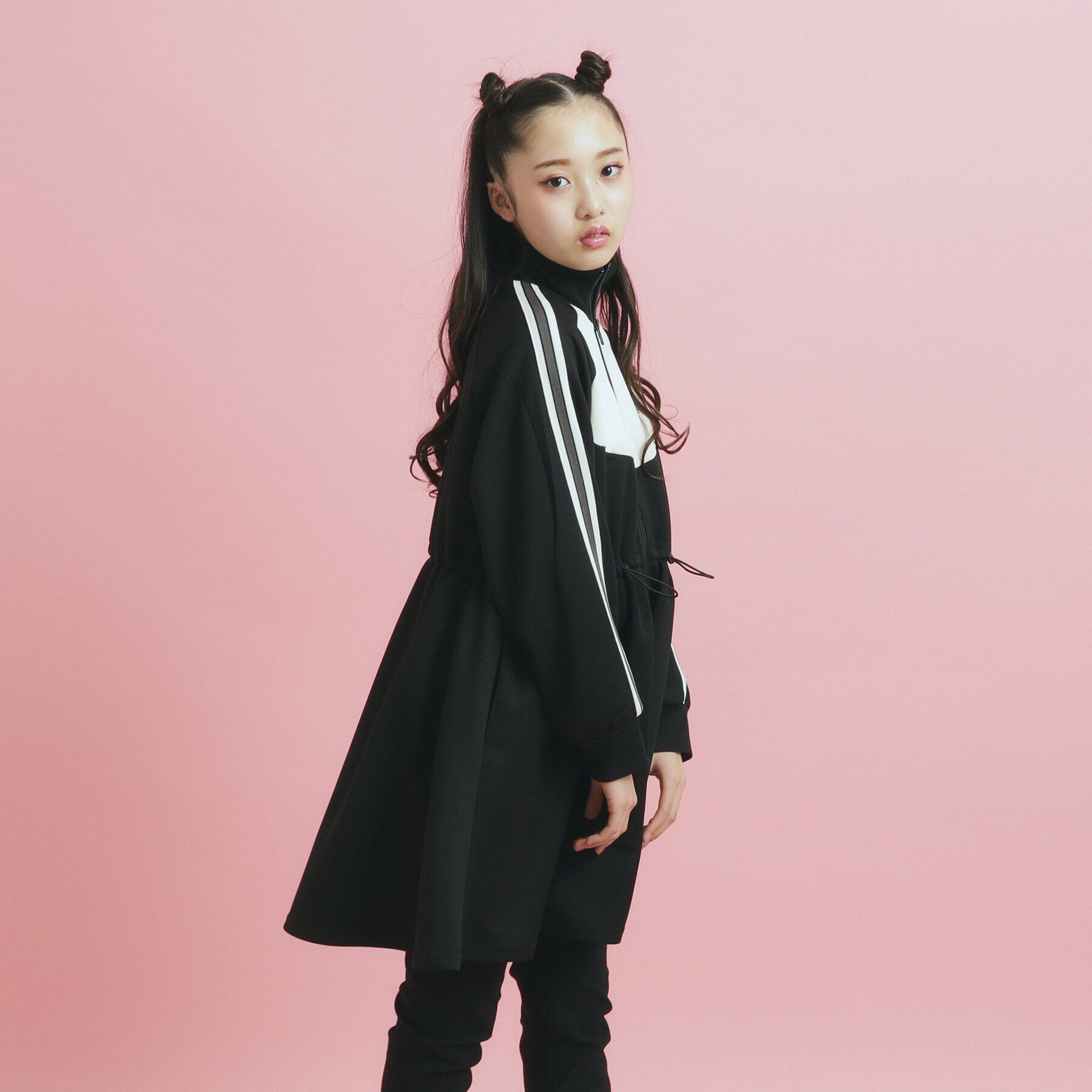 PINK-latte「ドローコード付きジャージワンピース」|ワンピース|