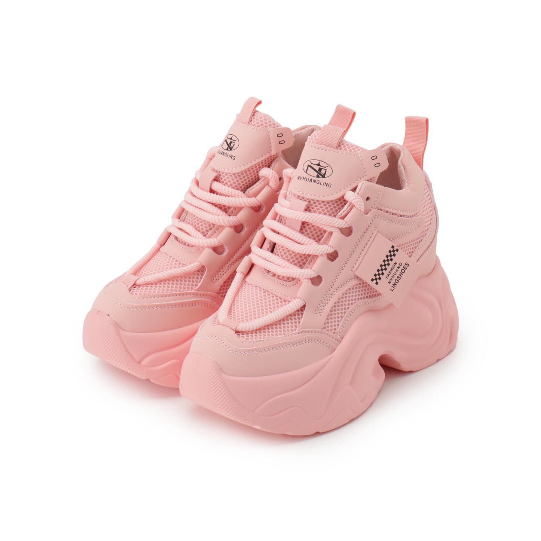 csT&P「厚底ワンポイントインヒールデザインスニーカー」|スニーカー|ﾋﾟﾝｸ(072)