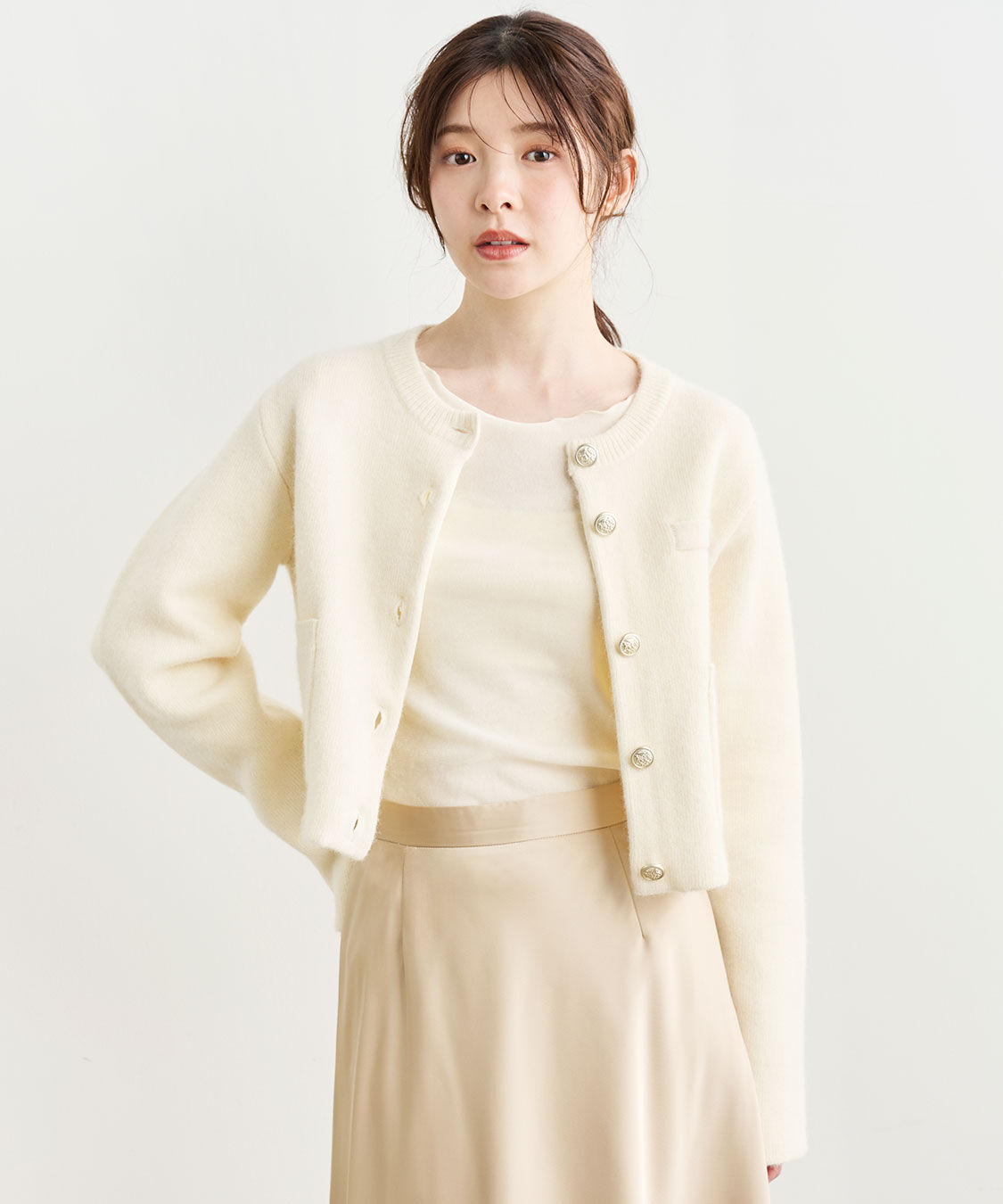 ラクーン混ダブルフェイスニットカーディガン（COCO DEAL）｜ルミネの