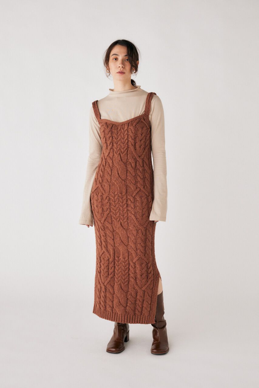 MOUSSY「COTTON SLAB KNIT ドレス」|ワンピース|