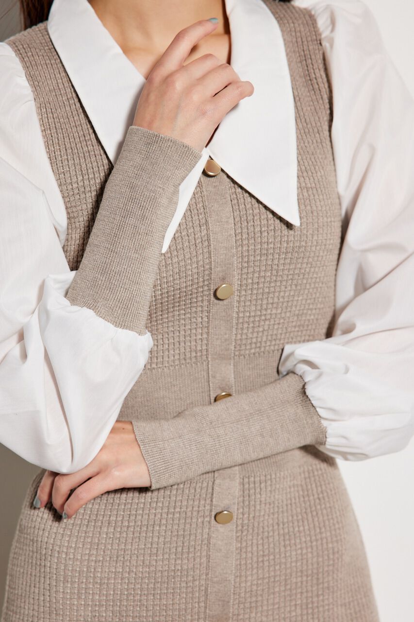 rienda「シャツコンビKnit mini OP」|ワンピース|