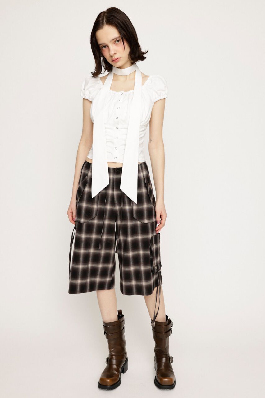 SLY「FRONT BUTTON GATHER TIE トップス」|シャツ・ブラウス|