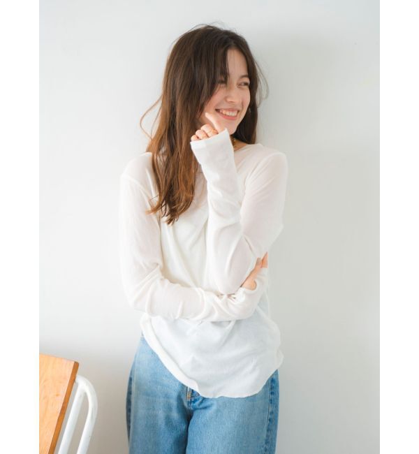 Ungrid「シアーフィットロングスリーブTee」|Tシャツ・カットソー|オフホワイト