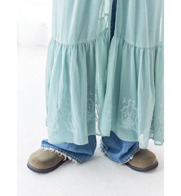 Ungrid「フリルデザインエンブロイダリーワンピース」|ワンピース|