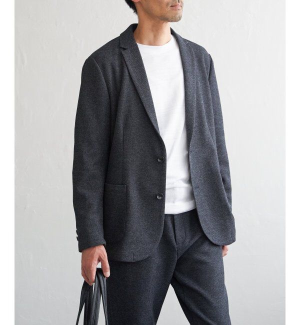 IKKA LOUNGE「【セットアップ対応】GOKU楽ワークウールライクジャケット」|テーラードジャケット|