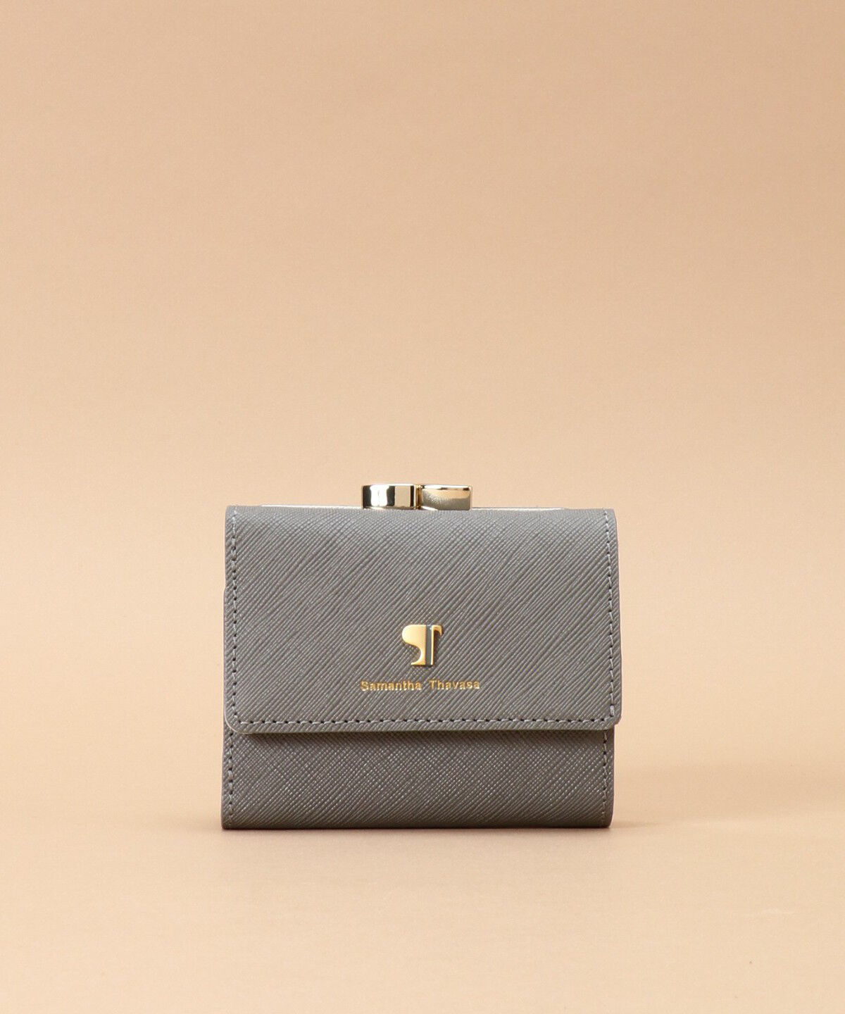 Samantha Thavasa「Pomme d'espoir ポムディスポワール バイカラー三つ折り口金財布」|財布|ダークグレー