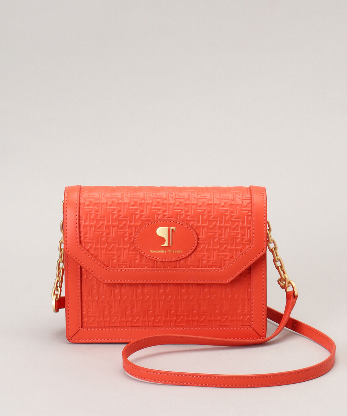 Samantha Thavasa「Pomme d'espoir ラビラント　チェーンショルダーバッグ」|ショルダー・メッセンジャー|オレンジ
