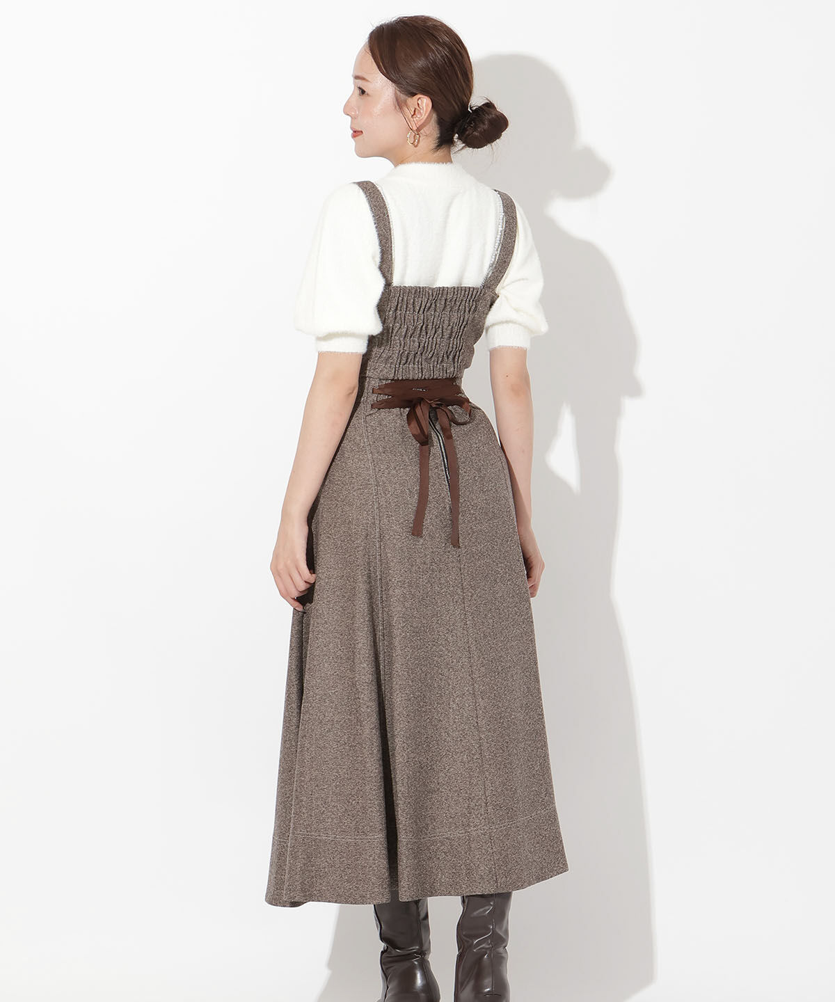 アンドクチュール「ヘリンボーンツイードキャミセットアップ」|ワンピース|