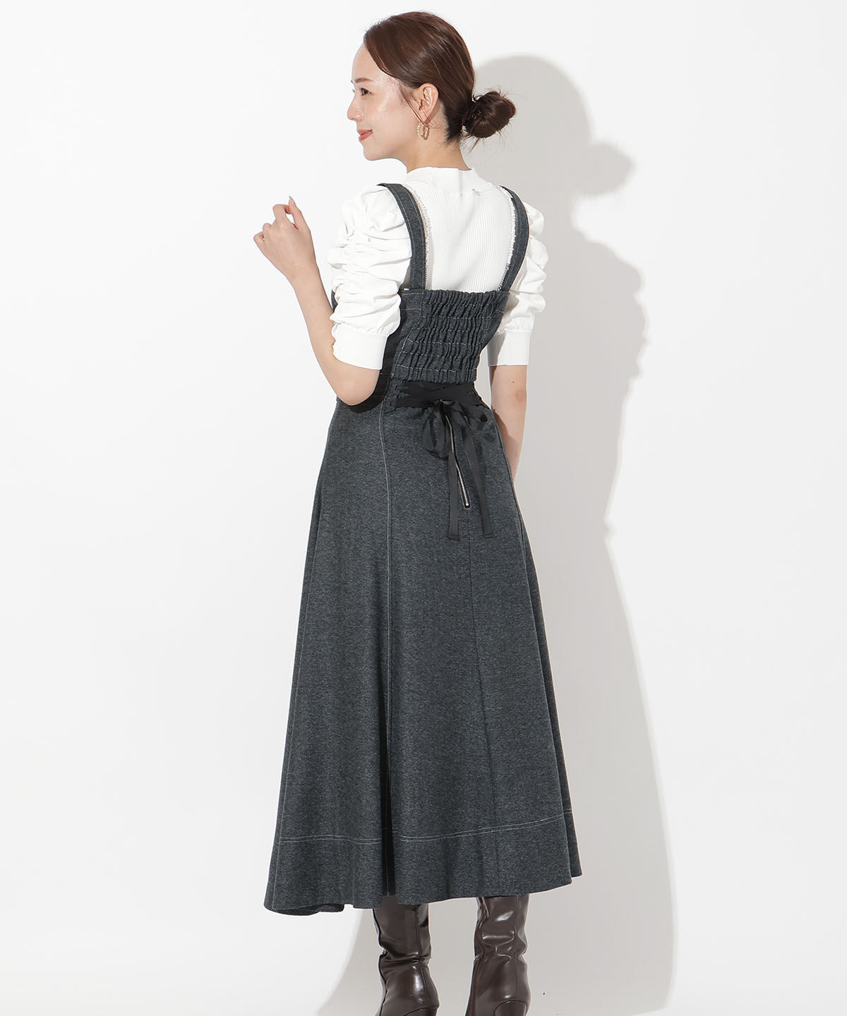 アンドクチュール「ヘリンボーンツイードキャミセットアップ」|ワンピース|