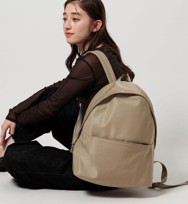 UNITED ARROWS「フロントジップ リュックサック」|リュック|BEIGE