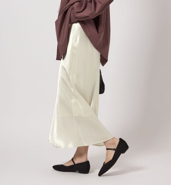 UNITED ARROWS green label relaxing「サテン ナロー スカート」|フレア|