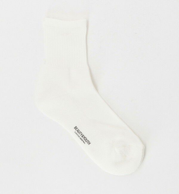 BEAUTY&YOUTH UNITED ARROWS「デオドラント リブ パイル クォーター ソックス」|ソックス|WHITE