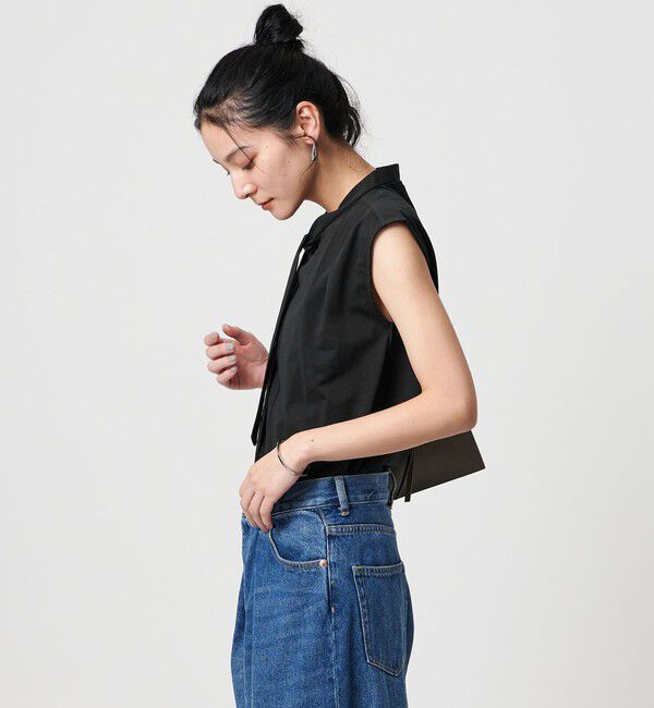 BEAUTY&YOUTH UNITED ARROWS「【WEB限定】ボウタイ スタンドカラーノースリーブTシャツ -汗染み防止-」|Tシャツ・カットソー|