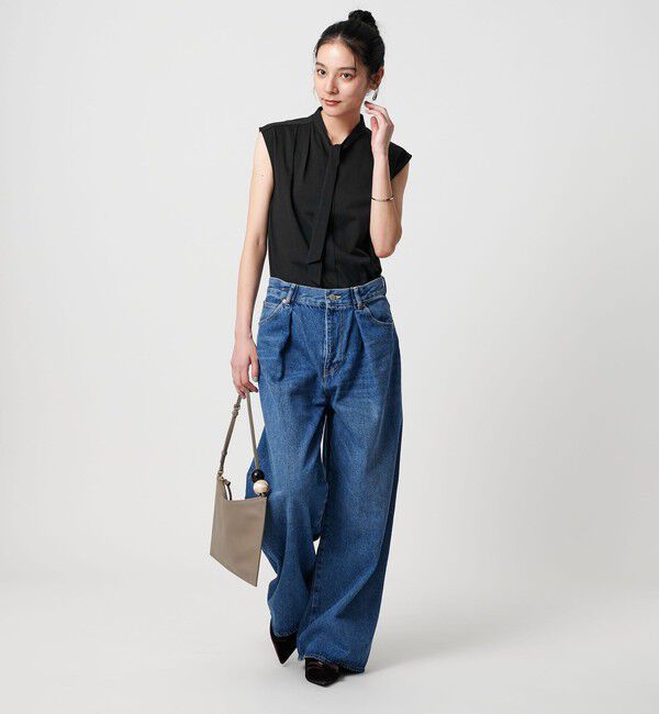 BEAUTY&YOUTH UNITED ARROWS「【WEB限定】ボウタイ スタンドカラーノースリーブTシャツ -汗染み防止-」|Tシャツ・カットソー|