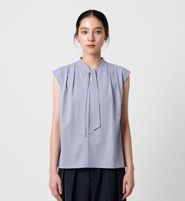 BEAUTY&YOUTH UNITED ARROWS「【WEB限定】ボウタイ スタンドカラーノースリーブTシャツ -汗染み防止-」|Tシャツ・カットソー|