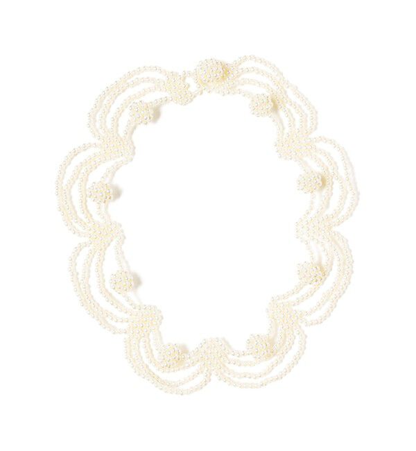 Ray BEAMS 「designsix / 別注 ハーフ フリル ビーズ ネックレス」|ネックレス|