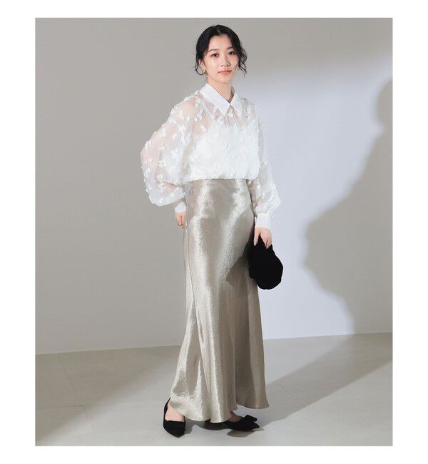 Demi-Luxe BEAMS 「シアーカット ジャガード ブラウス」|シャツ・ブラウス|