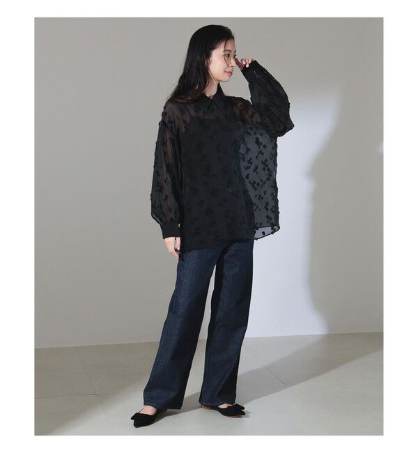 Demi-Luxe BEAMS 「シアーカット ジャガード ブラウス」|シャツ・ブラウス|