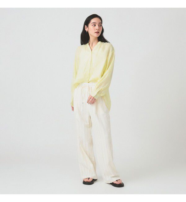 Ray BEAMS 「ストライプ ジャカード ワイド パンツ」|チノ|