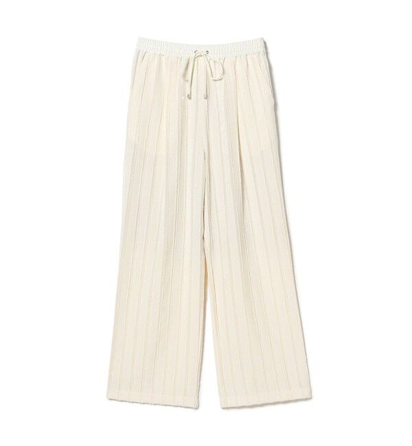 Ray BEAMS 「ストライプ ジャカード ワイド パンツ」|チノ|