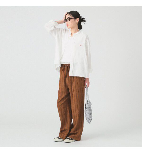 Ray BEAMS 「ストライプ ジャカード ワイド パンツ」|チノ|