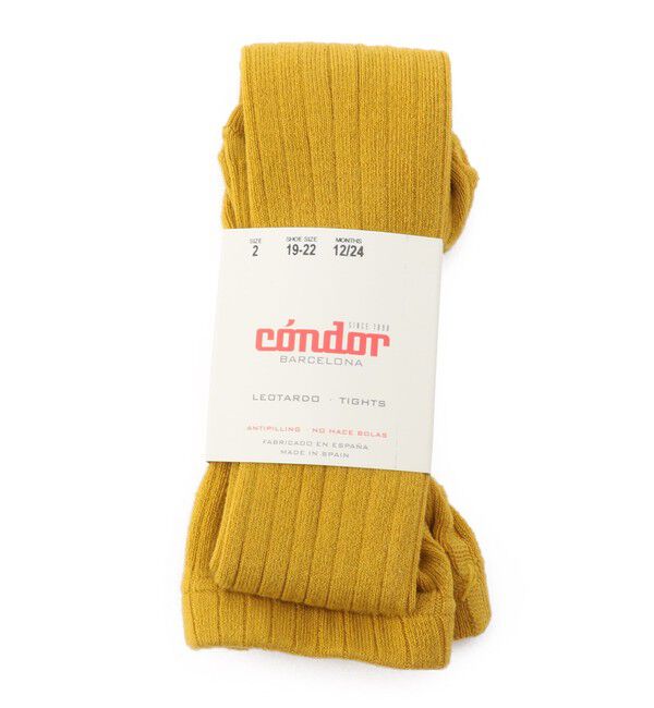 SHIPS KIDS「condor:80～90cm / ワイドリブ ベーシック タイツ」|タイツ・ストッキング|イエロー系