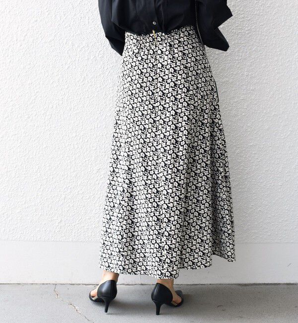 SHIPS for women「*〈手洗い可能〉ドット / 花柄 切替 セミフレア スカート ◇」|スカート|