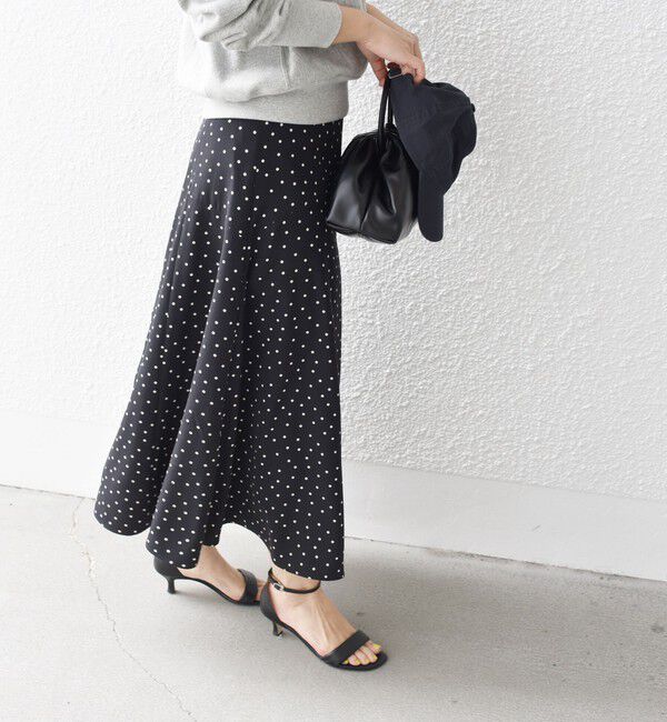 SHIPS for women「*〈手洗い可能〉ドット / 花柄 切替 セミフレア スカート ◇」|スカート|