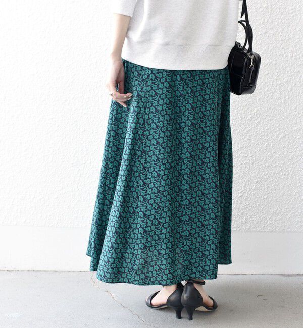 SHIPS for women「*〈手洗い可能〉ドット / 花柄 切替 セミフレア スカート ◇」|スカート|