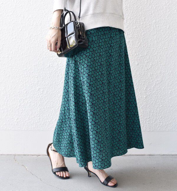 SHIPS for women「*〈手洗い可能〉ドット / 花柄 切替 セミフレア スカート ◇」|スカート|