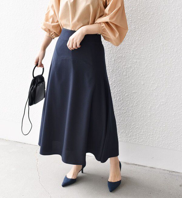 SHIPS for women「*〈手洗い可能〉ドット / 花柄 切替 セミフレア スカート ◇」|スカート|