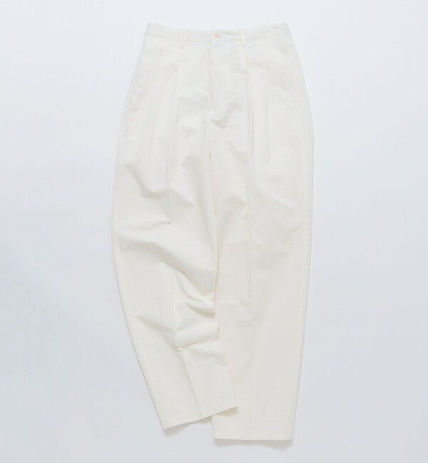 SHIPS「BATEAUX DE SHIPS: チノクロス ワイドテーパード トラウザーズ」|チノ|オフホワイト