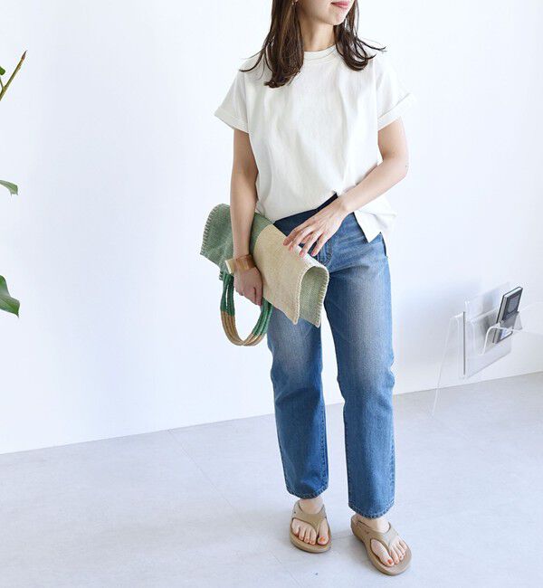 SHIPS any「SHIPS any:〈抗菌防臭/洗濯機可能〉USAコットン フレンチスリーブ TEE」|Tシャツ・カットソー|