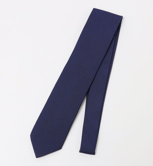 SHIPS「BREUER: シルク コットン モガドール 無地 ネクタイ」|ネクタイ・蝶ネクタイ|ネイビー