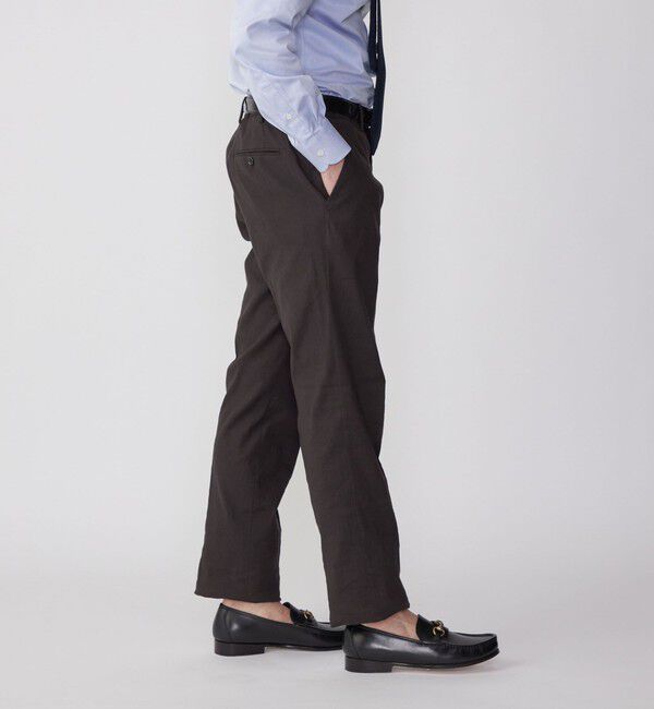 SHIPS「SHIPS:〈セットアップ対応/手洗い可能〉 イージー リネン ストレッチ パンツ」|チノ|