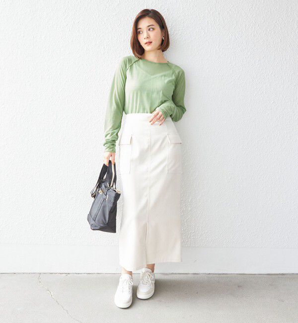 SHIPS for women「〈手洗い可能〉ストレッチ混 細 コーデュロイ ポケット スカート ◇」|スカート|