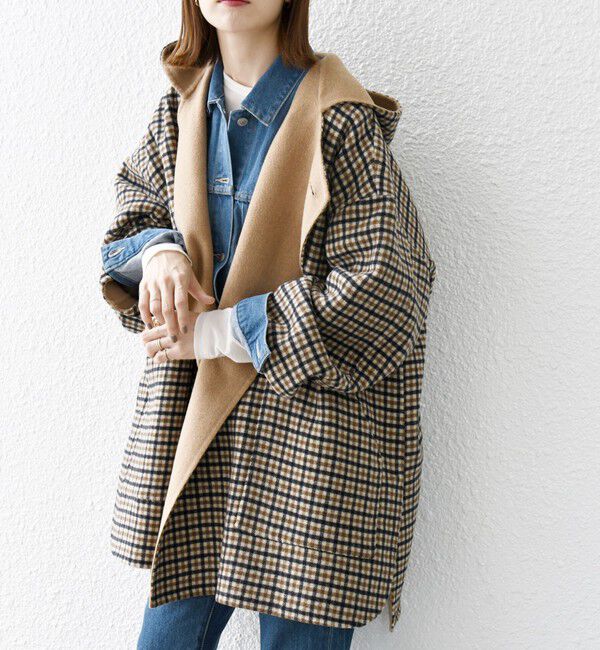 SHIPS any「SHIPS any: リバー フーディー ポンチョ ハーフ コート」|その他|