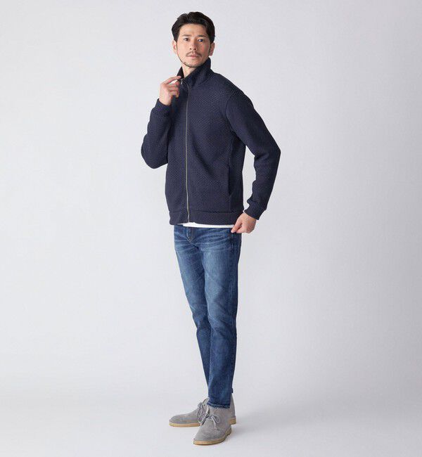 SHIPS「SHIPS: 〈手洗い可能〉コットン ローゲージ ドライバーズ ジップ ニット カーディガン」|カーディガン|