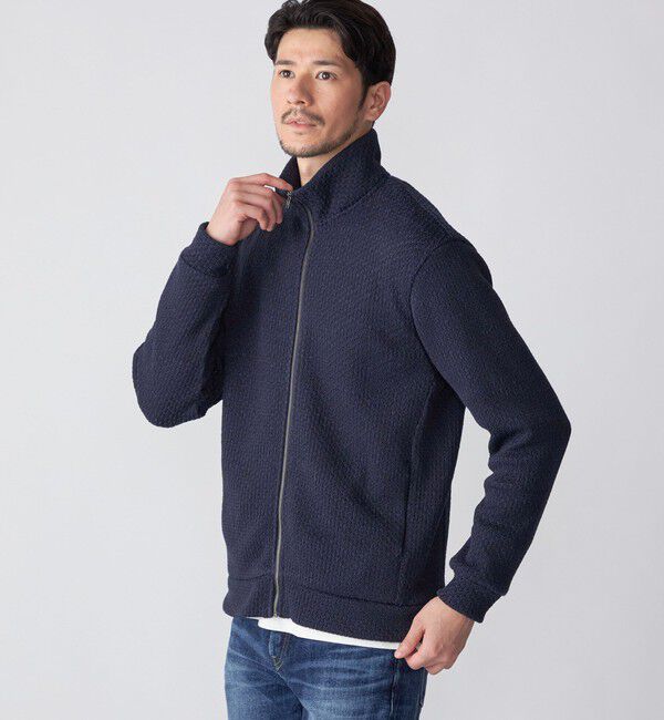 SHIPS「SHIPS: 〈手洗い可能〉コットン ローゲージ ドライバーズ ジップ ニット カーディガン」|カーディガン|