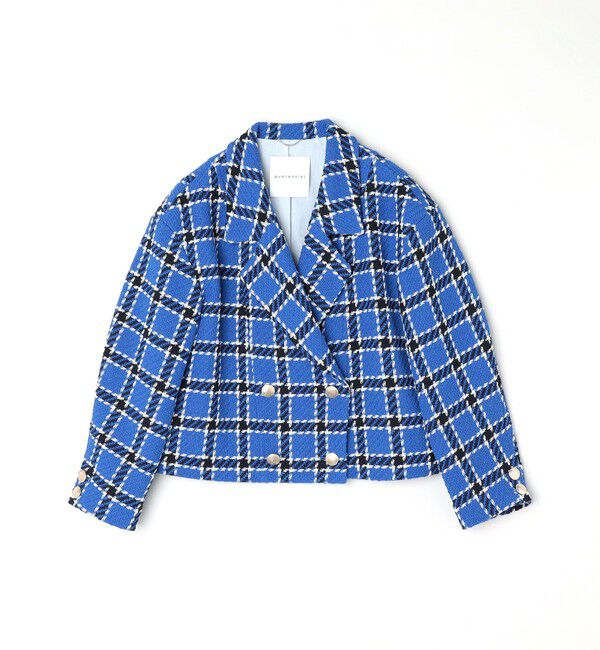 quaranciel「quaranciel: ブルー ツイード チェック テーラード ジャケット（セットアップ対応）」|テーラードジャケット|